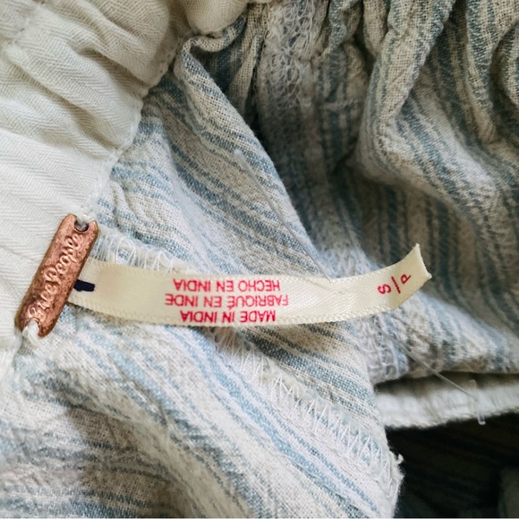 FREE PEOPLE Runyon Oversized Stripe Pants Blue Size Small - Picture 12 of 14